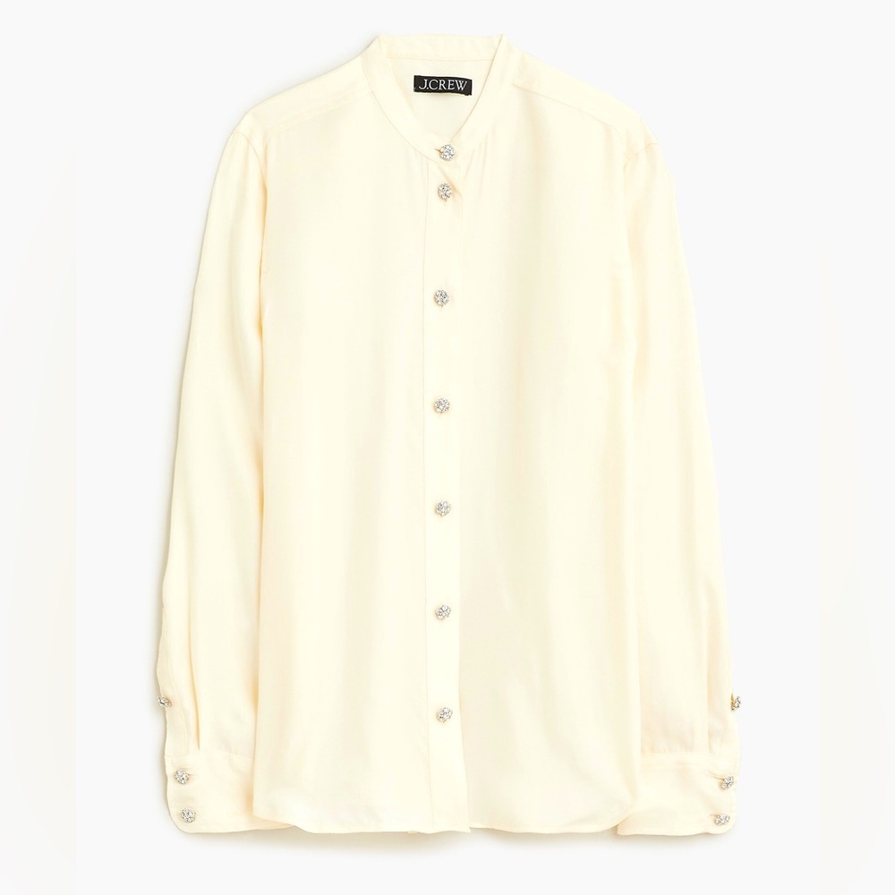 Jcrew Classic-fit cupro-blend shirt with jewel buttons NWOT